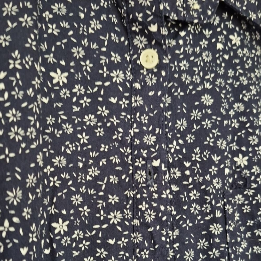 GAP Navy and White Floral Long Sleeve Blouse Size XS - Picture 3 of 10